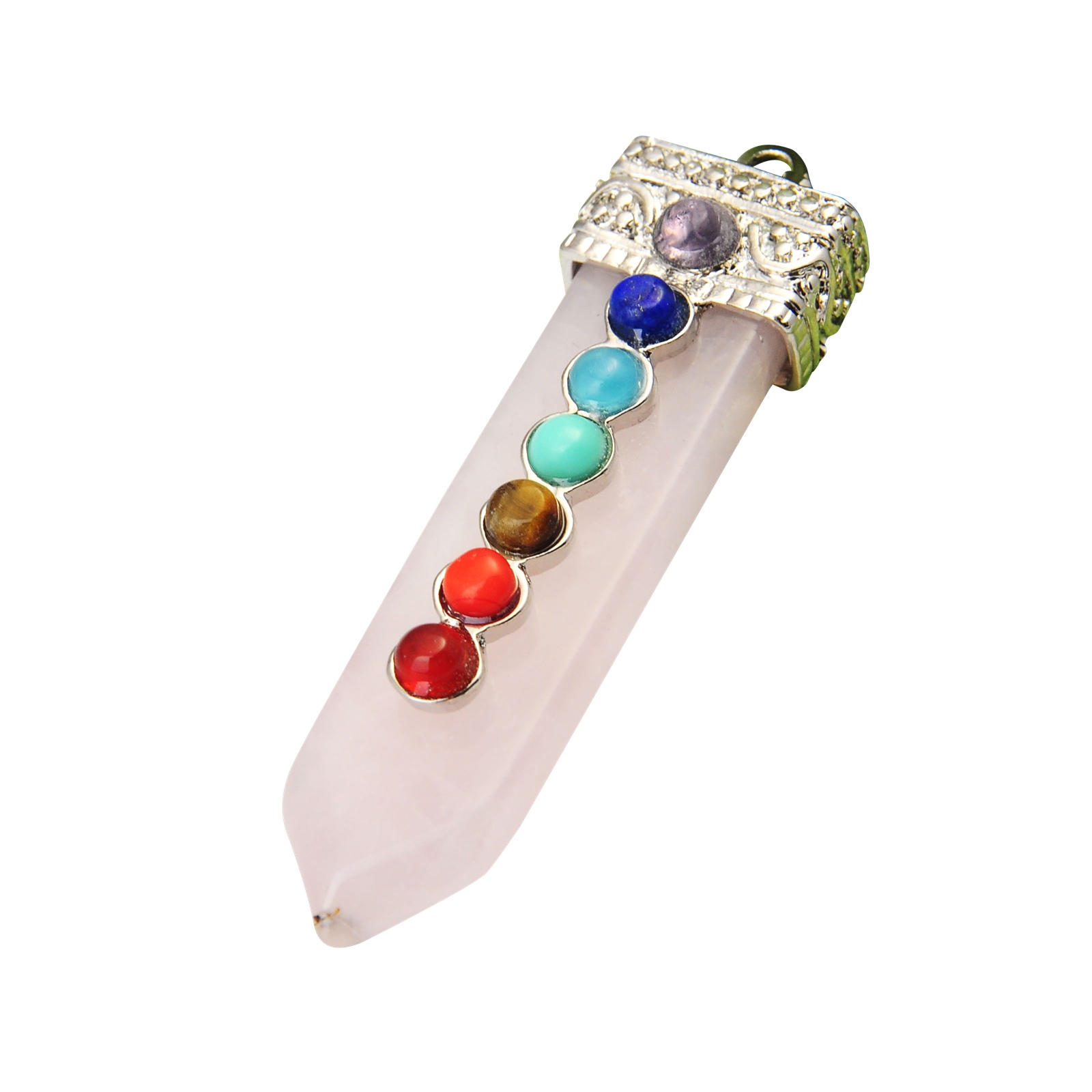 Seven chakras sword-shaped pendants for men and women meaning popular fashion 2019