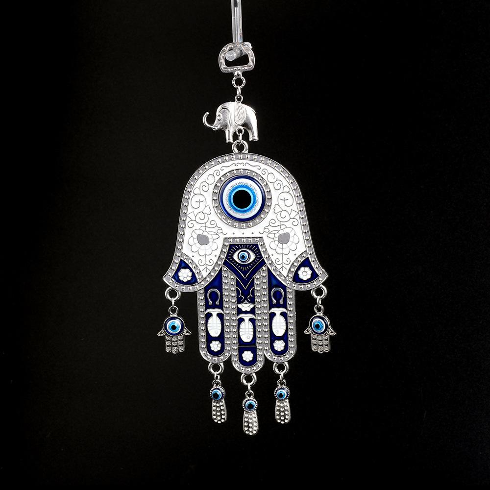 Evil Eye Wall Hanging Turkey Evil Eye Beads With Hamsa Hand Car Keychain Blue Evil Eye Tassel Charm Wall Hanging Jewelry Key Ring Chain