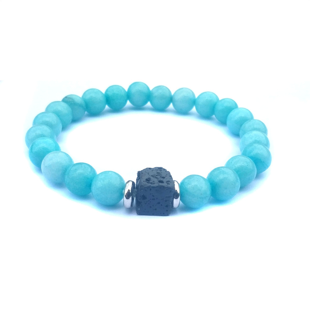 Natural stone bracelet men and women stainless steel healing energy wrist jewelry