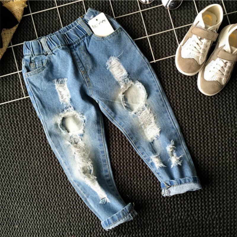 New Children's Jeans Boys Girls High Quality Fashion All Match Hole Jeans Cotton100% Solid Leisure Pant Kid Clothes, Blue
New Children's Jeans Boys Girls High Quality Fashion All Match Hole Jeans Cotton100% Solid Leisure Pant Kid Clothes, Blue