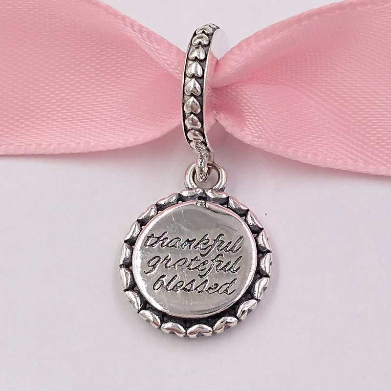 Authentic 925 Sterling Silver Beads Thankful, Grateful, Blessed Dangle Charm Charms Fits European Pandora Style Jewelry Bracelets & Necklace
Authentic 925 Sterling Silver Beads Thankful, Grateful, Blessed Dangle Charm Charms Fits European Pandora Style Jewelry Bracelets & Necklace