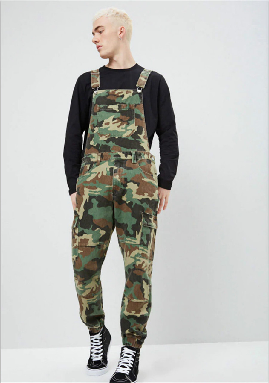 Camouflage Denim Mens Overalls Designer Printed Jeans Jumpsuit Fashion Slim Male Clothing, Green 
Camouflage Denim Mens Overalls Designer Printed Jeans Jumpsuit Fashion Slim Male Clothing, Green