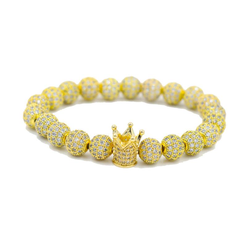 Micro CZ Gold Crown Ball Bracelet Men Charm Gold Beads Bracelet For Men Crown Bracelets Jewelry Pulseira Drop Shipping
Micro CZ Gold Crown Ball Bracelet Men Charm Gold Beads Bracelet For Men Crown Bracelets Jewelry Pulseira Drop Shipping