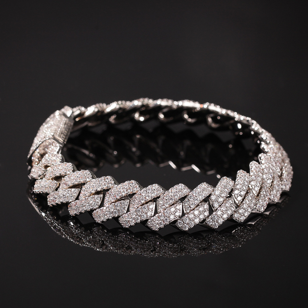 Designer New Arrival Cuban k Chain Bracelet Personalized Gold Bg Dia Mens Iced Out Cubic Zirconia Curb Wristband CZ Stone Chains Rapper Jewelry Gifts 