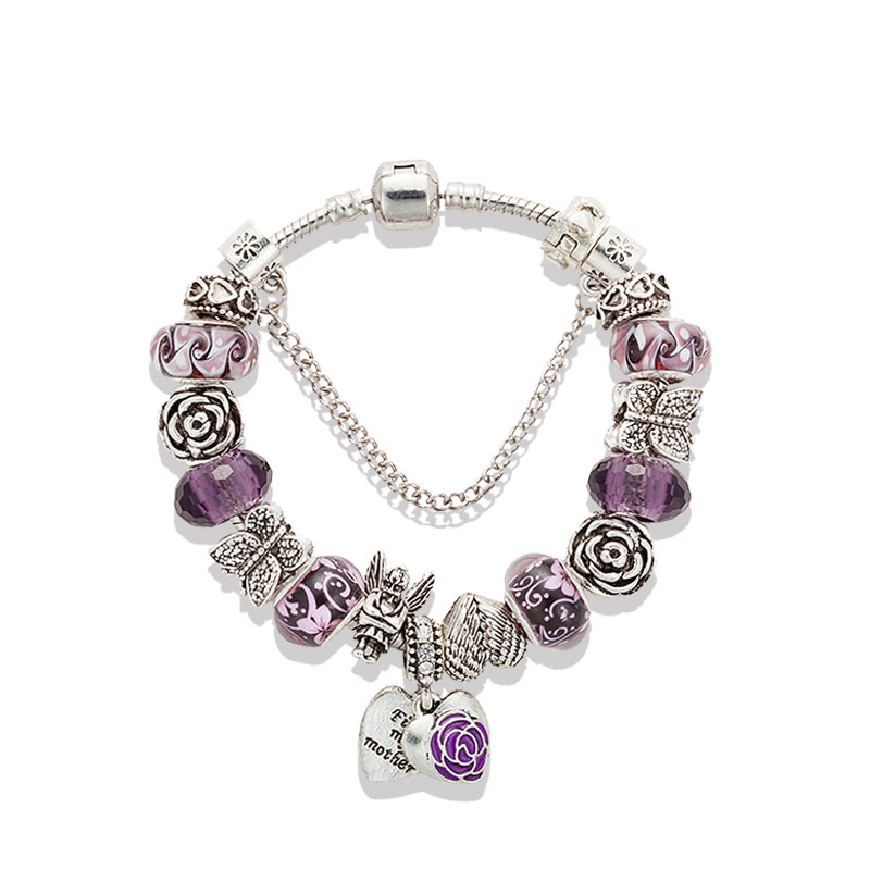 Delicate Purple Crystal Pendant Bracelet Suitable for Pandora Silver Plated Original Box Set DIY Angel Butterfly Charm Beaded Bracelet
Delicate Purple Crystal Pendant Bracelet Suitable for Pandora Silver Plated Original Box Set DIY Angel Butterfly Charm Beaded Bracelet