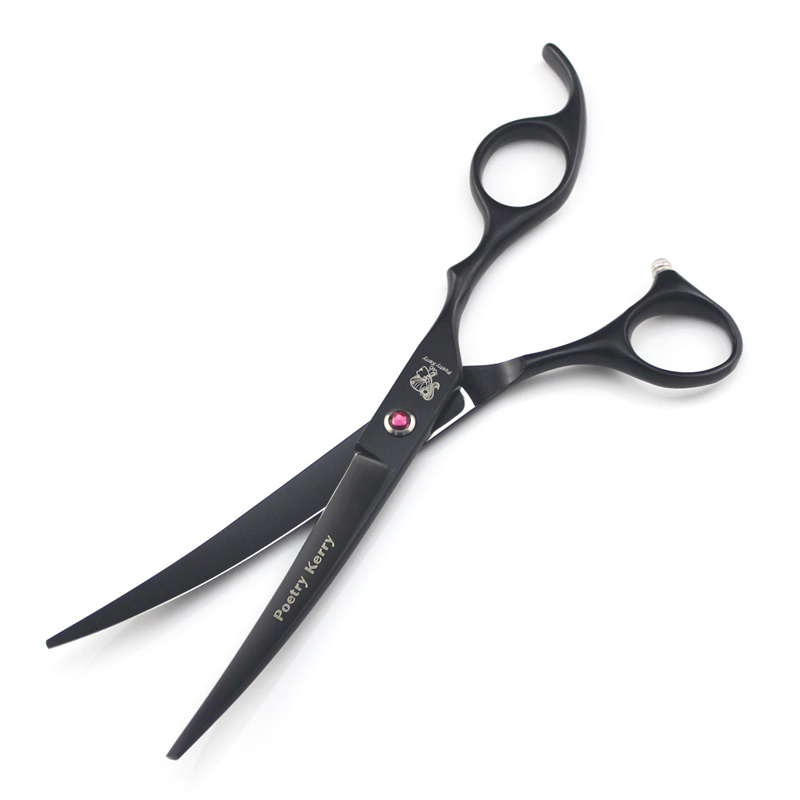 with retail packing poetry kerry/freelander 7.0 inch 6CR 62HRC hair Cutting/thinning scissors kit rainbow/black hair scissors set + comb