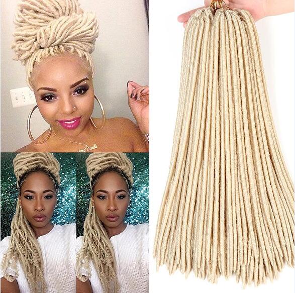6 Packs Full Head Dreadlock Blond Synthetic Hair Extensions Crochet Braids Soft Faux Locs Synthetic Braiding Dreadlock Free Express Shipping, As your choice 
6 Packs Full Head Dreadlock Blond Synthetic Hair Extensions Crochet Braids Soft Faux Locs Synthetic Braiding Dreadlock Free Express Shipping, As your choice