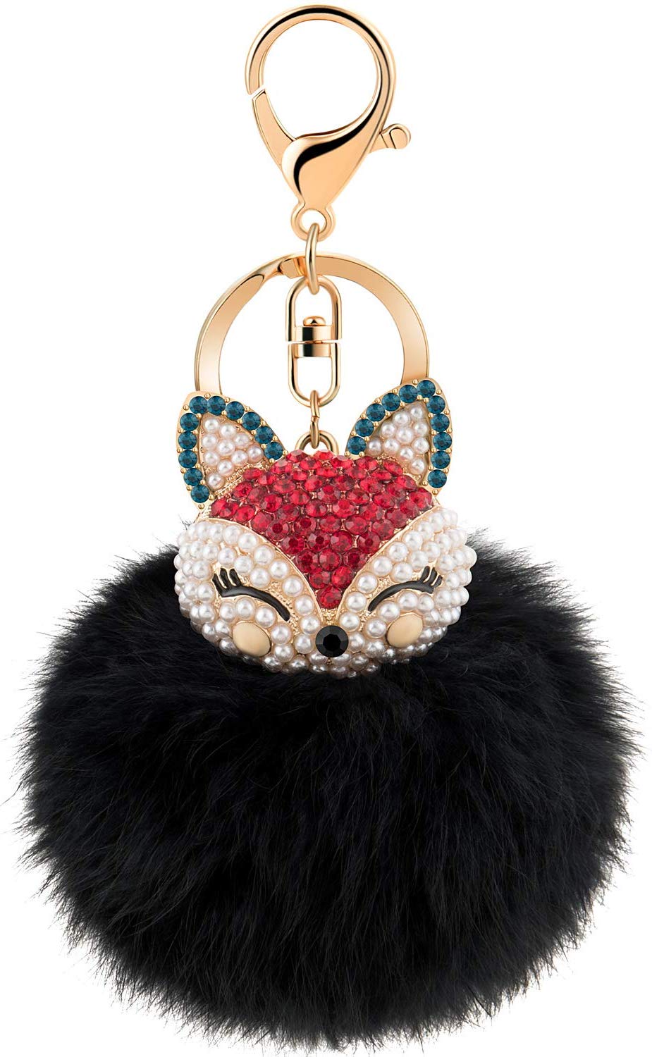 Rabbit Ball Keychain with Rhinestone Fox Head Keyring, Pendent for Keys, Bags, Car, Cell phone, A Lovely Gift
Rabbit Ball Keychain with Rhinestone Fox Head Keyring, Pendent for Keys, Bags, Car, Cell phone, A Lovely Gift