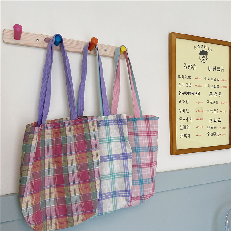 Plaid hand bag canvas shoulder bag cute student cotton wholesale recycled cotton eco canvas women large tote, Blue
Plaid hand bag canvas shoulder bag cute student cotton wholesale recycled cotton eco canvas women large tote, Blue