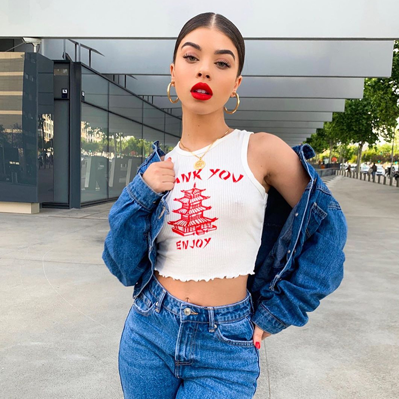 Februaryfrost Women Summer Knitting Print Off Shoulder Tank Tops Casual Slim Streetwear Crop Tops Female Top, White
Februaryfrost Women Summer Knitting Print Off Shoulder Tank Tops Casual Slim Streetwear Crop Tops Female Top, White