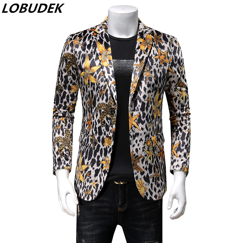 Men Leopard Blazer Fashion Slim Fit Patter Printing Blazers Host Singer Stage Performance Casual Coat Spring Autumn Suit Jackets, Style a
Men Leopard Blazer Fashion Slim Fit Patter Printing Blazers Host Singer Stage Performance Casual Coat Spring Autumn Suit Jackets, Style a