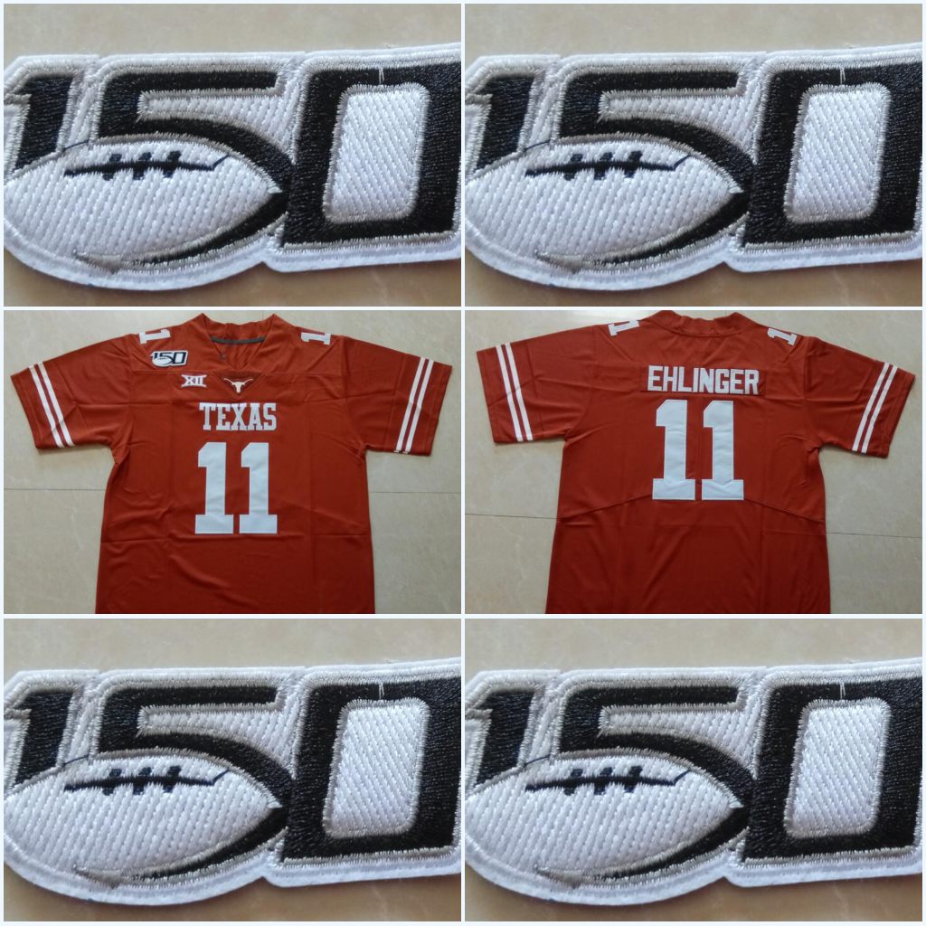 Texas Longhorns 150TH Patch #11 Sam Ehlinger #10 Vince Young #34 Ricky Williams #20 Earl Campbell 2019 New Style College Stitched Jerseys, Black
Texas Longhorns 150TH Patch #11 Sam Ehlinger #10 Vince Young #34 Ricky Williams #20 Earl Campbell 2019 New Style College Stitched Jerseys, Black