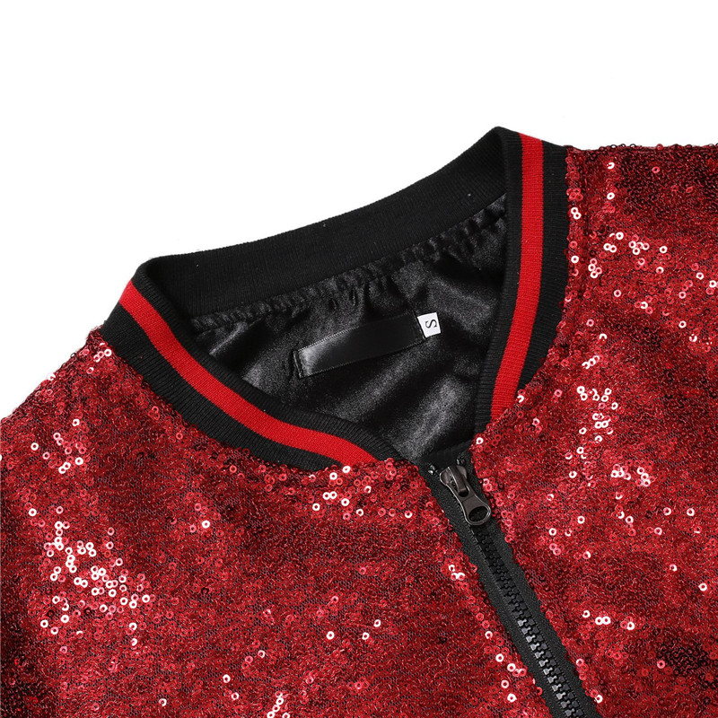 Royal Blue Sequin Nightclub Jacket Men 2019 Autumn New Streetwear Mens Sequins Jackets and Coats Baseball Bomber Jacket Male