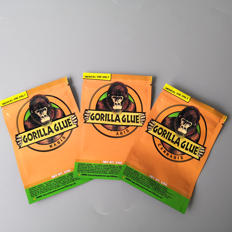 New GORILLA GLUE BAG 3.5g Smell Proof Bags Vape Packaging for Dry Herb GORILLA GLUE mylar Zipper bag DHL Free
New GORILLA GLUE BAG 3.5g Smell Proof Bags Vape Packaging for Dry Herb GORILLA GLUE mylar Zipper bag DHL Free
