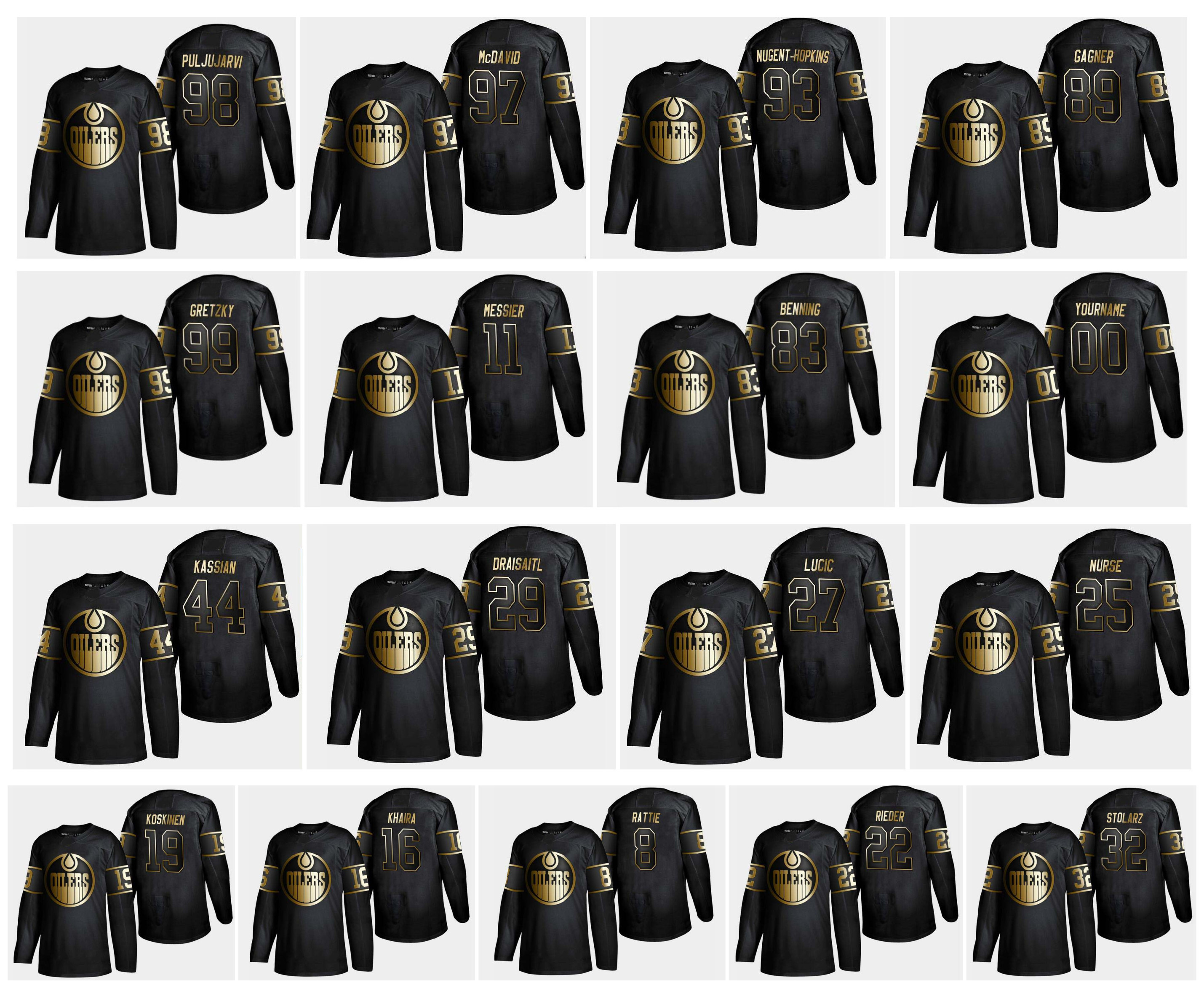 Golden Edition Edmonton Oilers Jersey 97 Connor McDavid 98 Jesse Puljujarvi 19 Mikko Koskinen 29 Leon Draisaitl 99 Wayne Gretzky Hockey, As pic
Golden Edition Edmonton Oilers Jersey 97 Connor McDavid 98 Jesse Puljujarvi 19 Mikko Koskinen 29 Leon Draisaitl 99 Wayne Gretzky Hockey, As pic