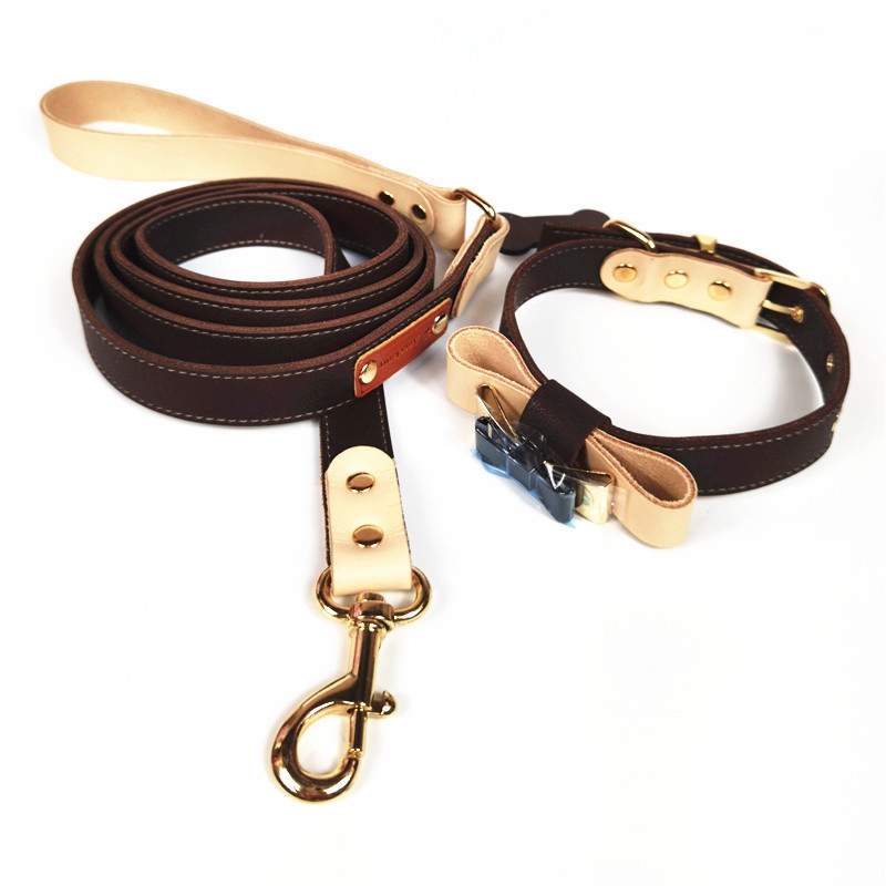 Luxury Pet Dog Collar Vegetable Tanned First Layer Cowhide Dog Collar with Bow and Bone Accessories Dog Leash and Collar Set Pet Supplies
Luxury Pet Dog Collar Vegetable Tanned First Layer Cowhide Dog Collar with Bow and Bone Accessories Dog Leash and Collar Set Pet Supplies