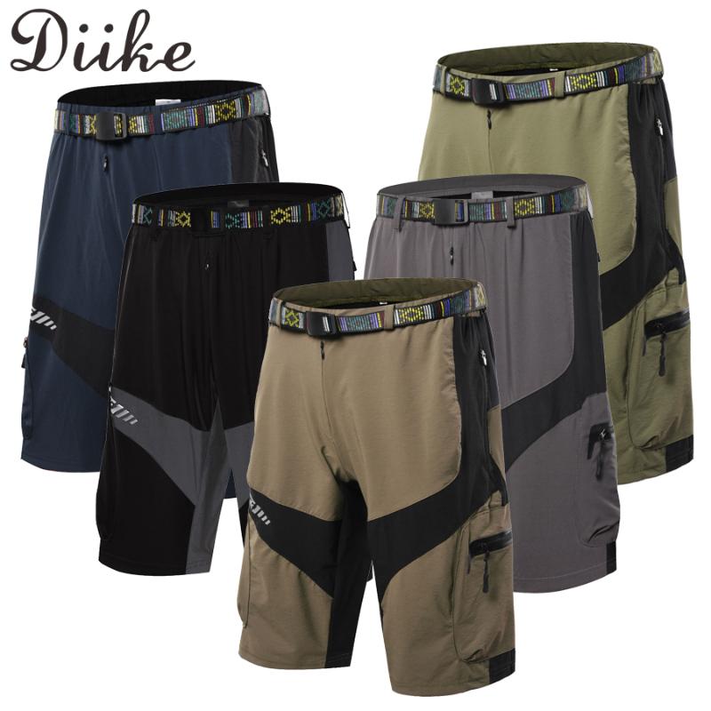 Cycling Shorts DIIKE Summer Breathable Loose Short MTB Bike Men Running Bicycle Pants Riding, Black