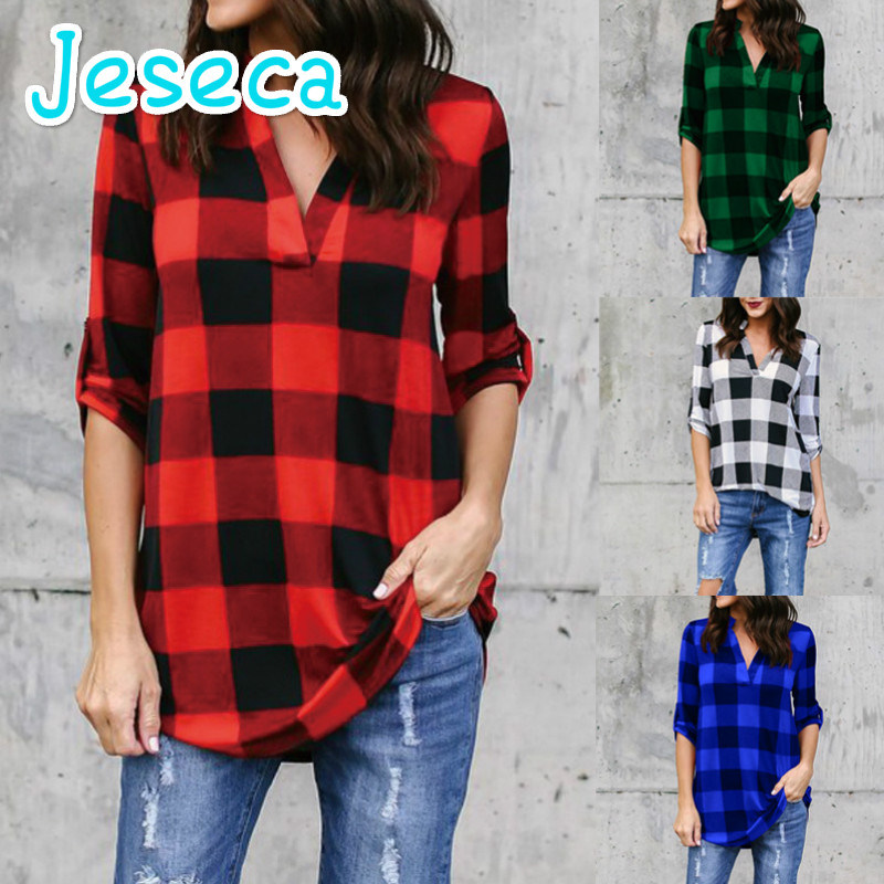Hot plaid print V-neck long-sleeved sleeves loose long T-shirt Fashion trendy sexy cotton mid-length ladies T-shirts, Blue
Hot plaid print V-neck long-sleeved sleeves loose long T-shirt Fashion trendy sexy cotton mid-length ladies T-shirts, Blue