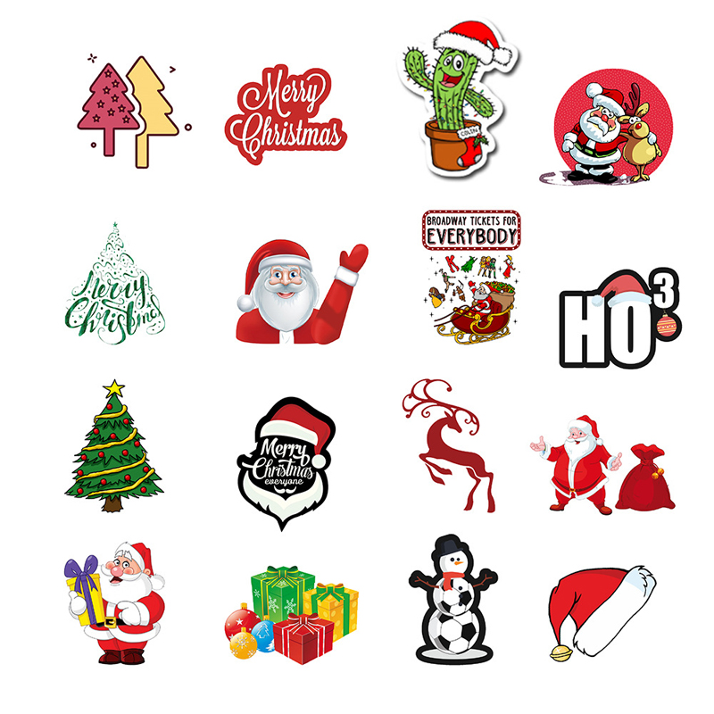 50pcs Christmas Decorations Graffiti PVC Waterproof Stickers Car Stickers and Decals Gift for Motorcycle, Bicycle, Luggage
