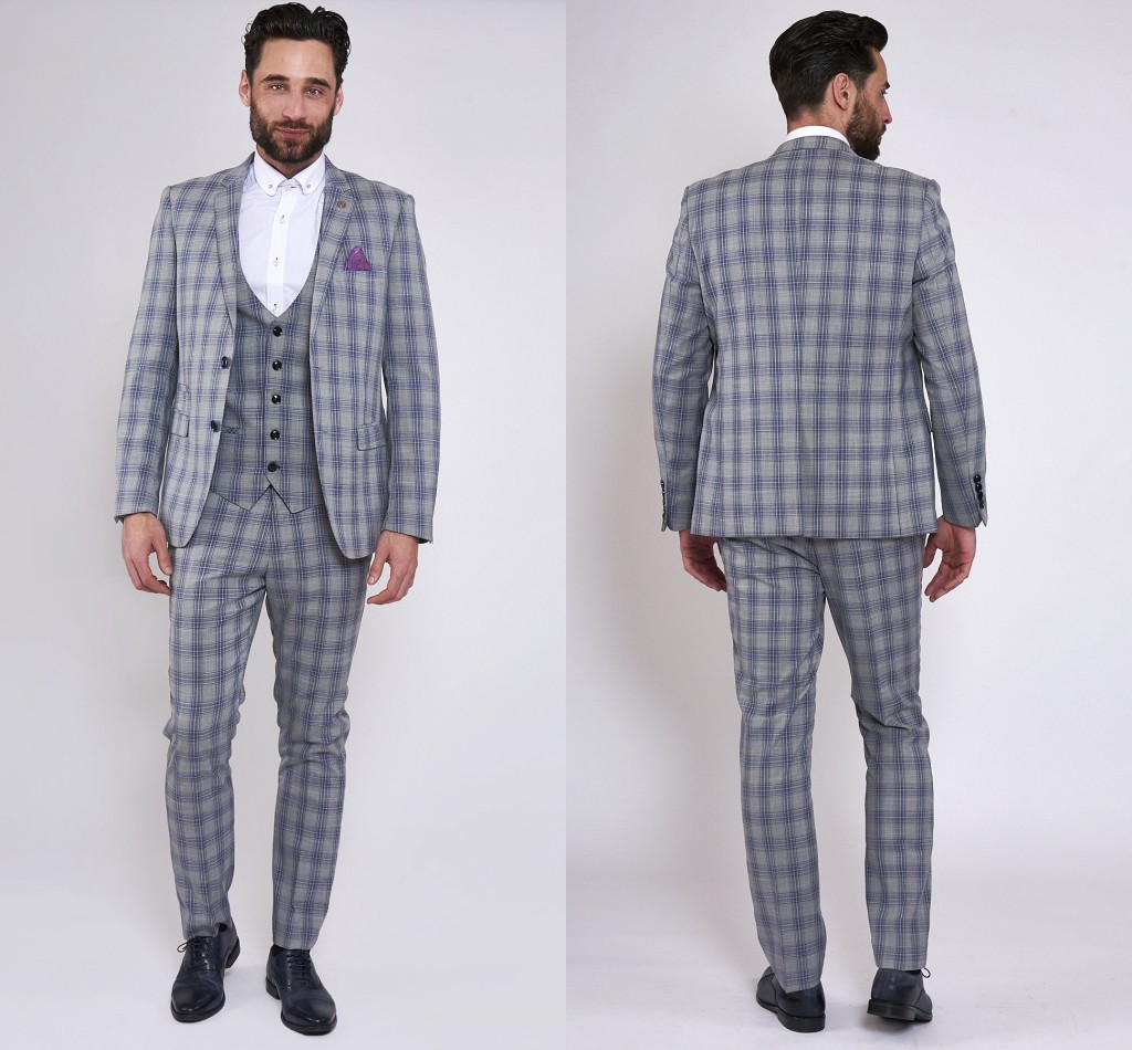 Plus Size Mens Plaid Wedding Tuxedos 3 Pieces Notched Lapel Groom Wear Formal Best Men Blazer Jackets