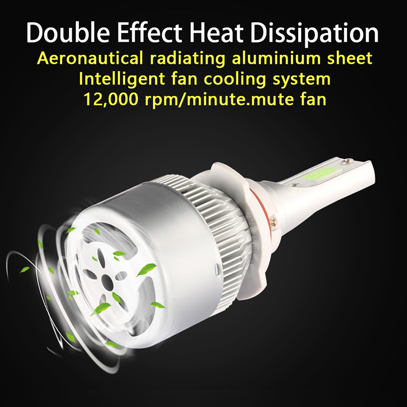 C6 Waterproof H4 LED Car Headlights Lighting Kits 72W 7600LM H7 H11 H3 H8 Fog Light Lamp HB1 HB3 9005 9006 9007 9008 9012 Auto Headlamp 6000K Bulbs