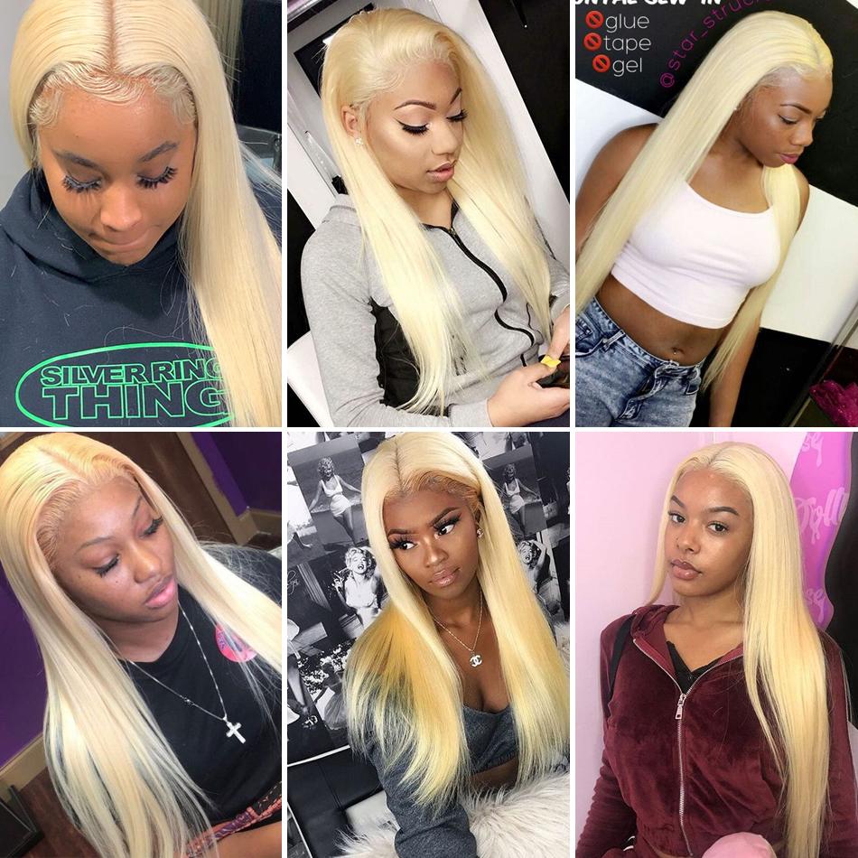 Brazilian 613 Blonde Full Lace Human Hair Wig Blond Lace Front Wigs Bleached Knots Part