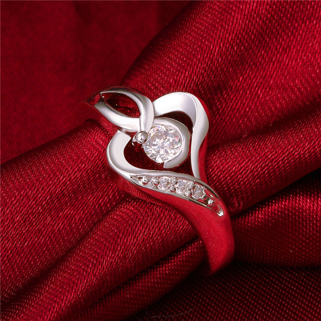 Christmas gift heart Sterling Silver plated ring 925 Silver plate new design finger rings for lady R153
Christmas gift heart Sterling Silver plated ring 925 Silver plate new design finger rings for lady R153