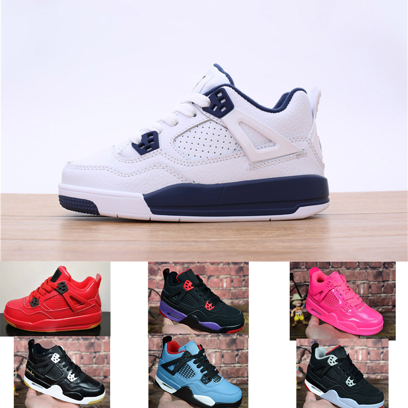 

2020 IV Cut low 4 4S Children basketball shoes boy girl young kid sport Sneaker size 28-35, 003