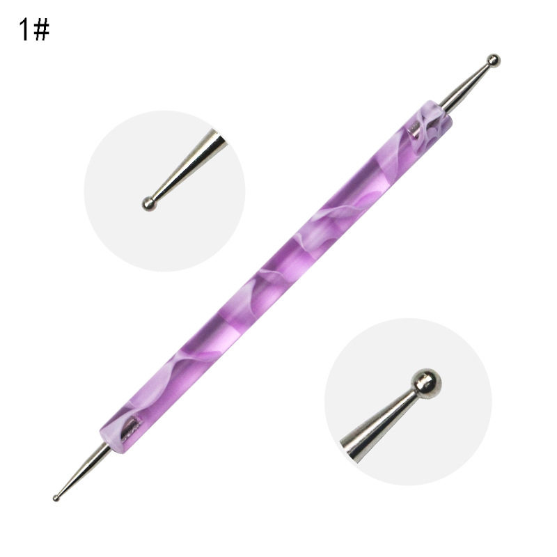 5pcs Crystal Nail Art Brush Pen Carving Em Shaping Hollow Sculpture Acrylic Manicure Dotting Tools Herramientas Para Hacer Puntos En Manicura Acrilica
