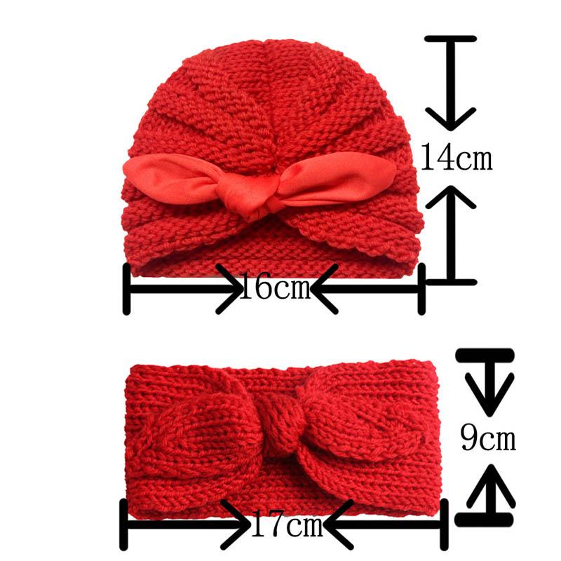 New baby Crochet Knit Hat Autumn Winter 2pcs/set Baby Headbands Newborn Beanies Head Bands Infants Hand Knitted Caps Baby Girl Hats