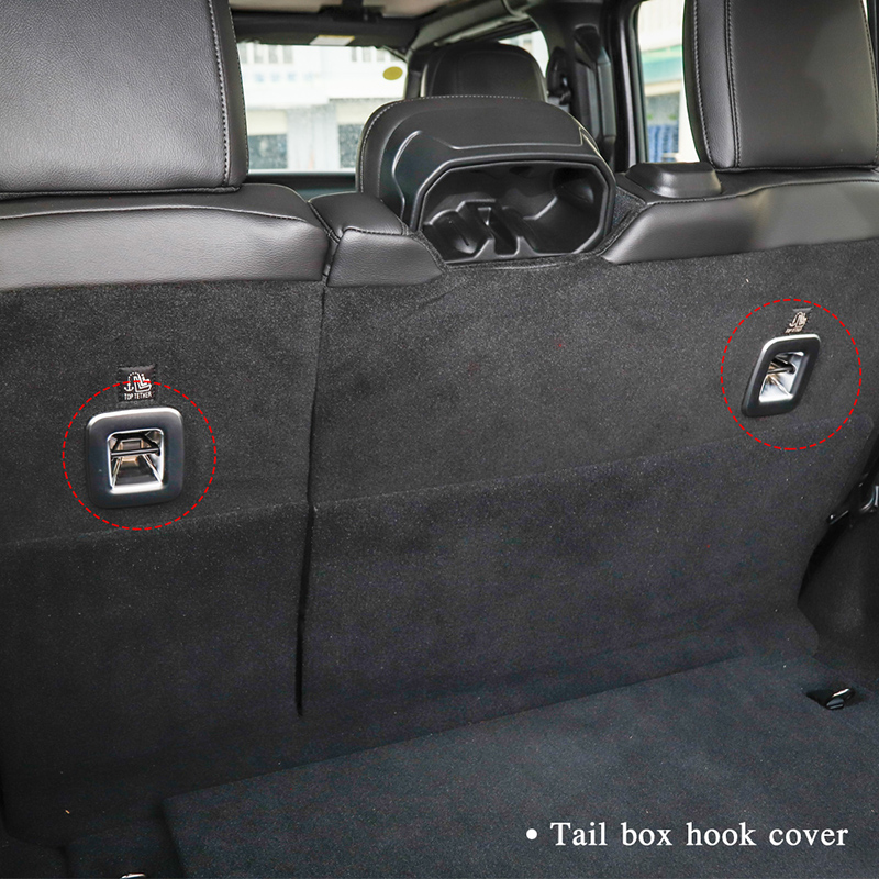 Rear Trunk Hook Decorative Cover Silver For Jeep Wrangler JL 2018 Factory Outlet High Quatlity Auto Internal Accessories