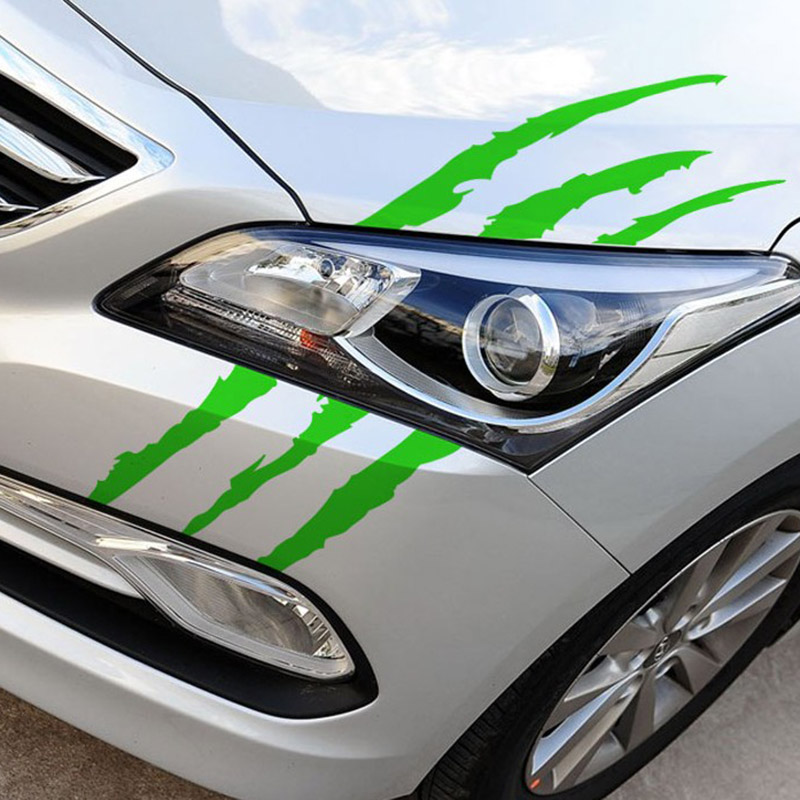 Car Sticker Creative Animal Claw Mark Personality Light Eyebrow Decoration Car Body Vinyl Decal Auto Funny Waterproof Stickers