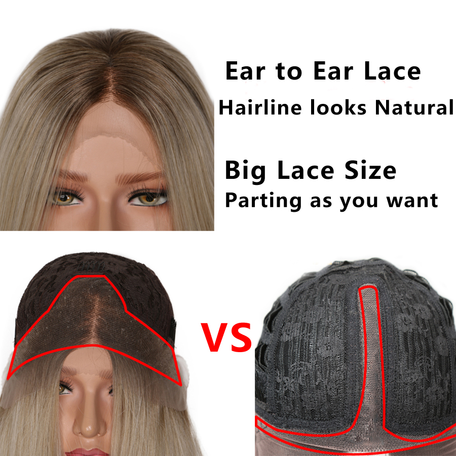 New Copper red /auburn color Short Body Wave Bob Wigs orange color Synthetic Lace Front Wig For Women With Free Part