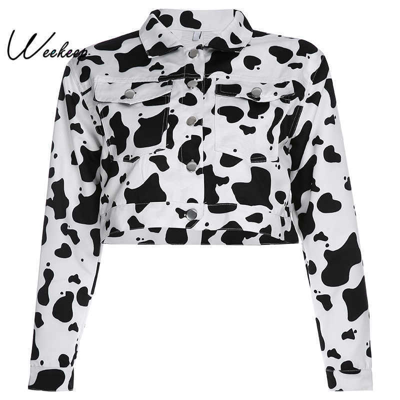 2020 Sexy Pockets Patchwork Turn Down Collar Jacket Women Cow Print Long Sleeve Cropped Jackets Streetwear Casaco Feminino, White
2020 Sexy Pockets Patchwork Turn Down Collar Jacket Women Cow Print Long Sleeve Cropped Jackets Streetwear Casaco Feminino, White