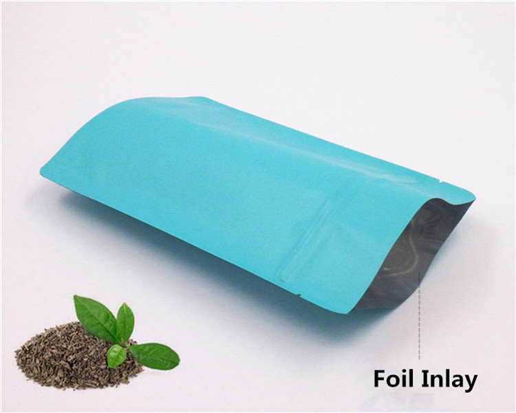 Stand up Thick Matte Deep Blue Aluminum Foil Zip Lock Bags Resealable Ground Coffee Powder Nuts Snack Chocolate Wedding X-mas Gifts Logo Printing Pack
