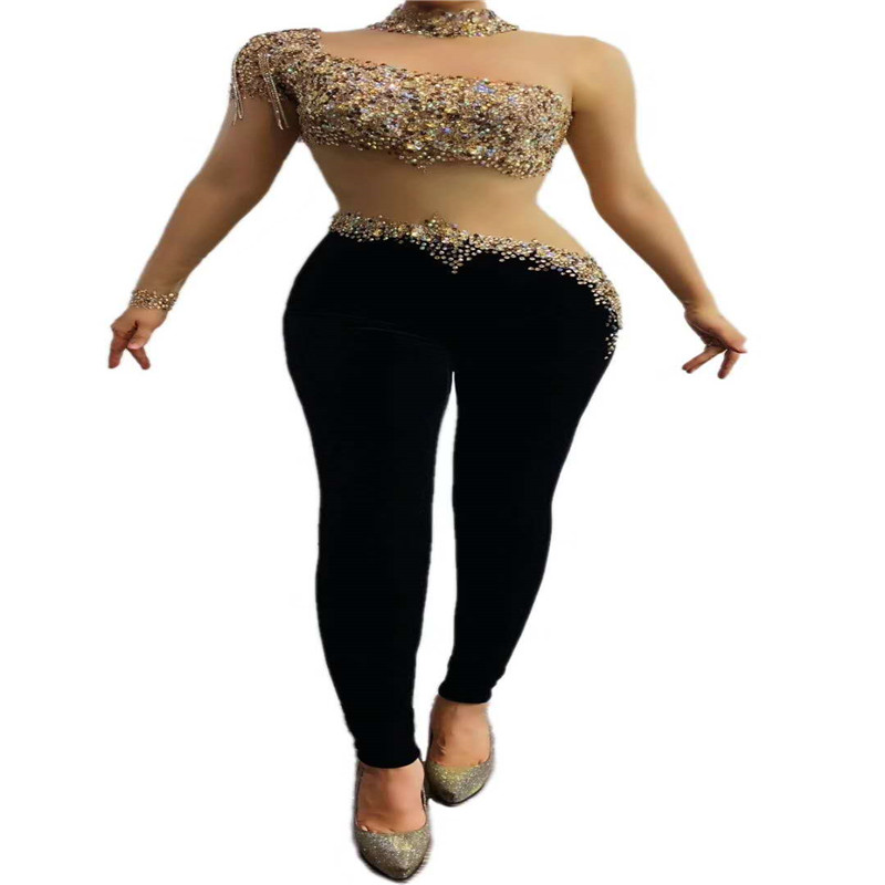 V49 Sexy women see through rhinestones bodysuit stretch crystal mesh black jumpsuit bar perform singer leotard tights proom dj party wears
V49 Sexy women see through rhinestones bodysuit stretch crystal mesh black jumpsuit bar perform singer leotard tights proom dj party wears