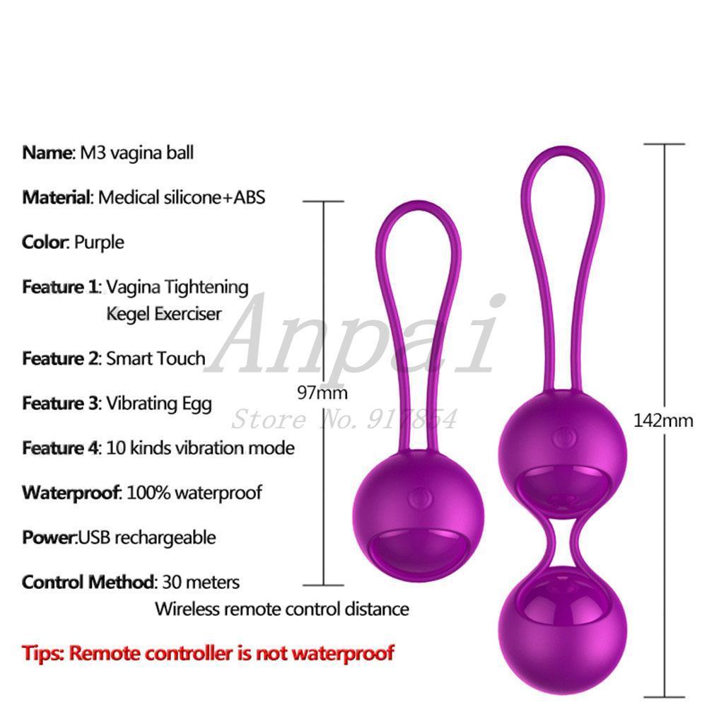 FOX Remote Control Smart Touch Vibrators Kegel Exercise Ben Wa Balls Vaginal Trainer Vibrating Egg Vibrador Sex Toys for Woman S18101905
