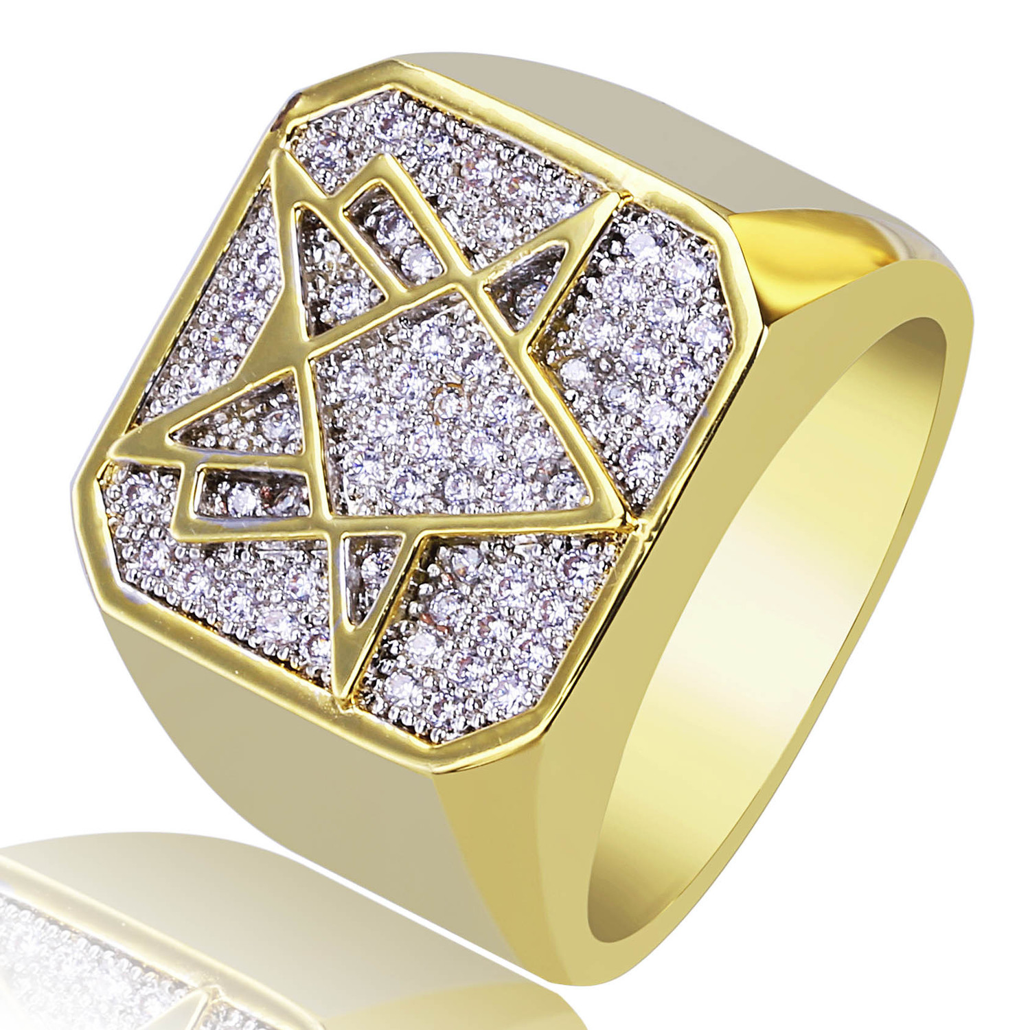 Geometric Figure Hip-hop Man Ring Gold-plated Micro Insert Gold Ring Popular Ornaments
Geometric Figure Hip-hop Man Ring Gold-plated Micro Insert Gold Ring Popular Ornaments