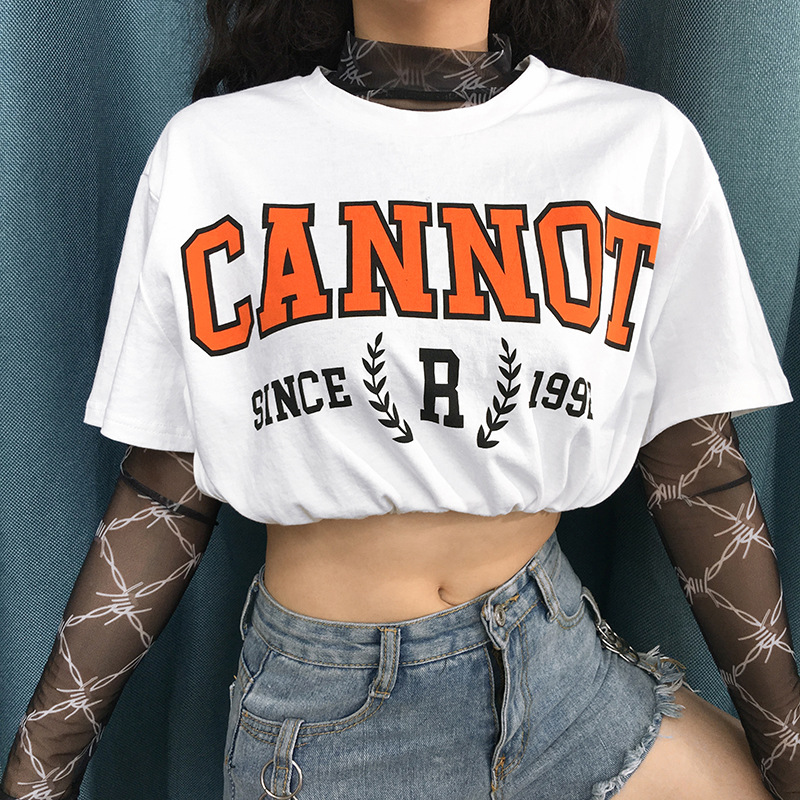 Womens Tops Fashion Street Hip-hop Printed Waistless Tshirts Womens Summer Sexy Tees Tops Short Sleeve Loose T Shirts, White
Womens Tops Fashion Street Hip-hop Printed Waistless Tshirts Womens Summer Sexy Tees Tops Short Sleeve Loose T Shirts, White