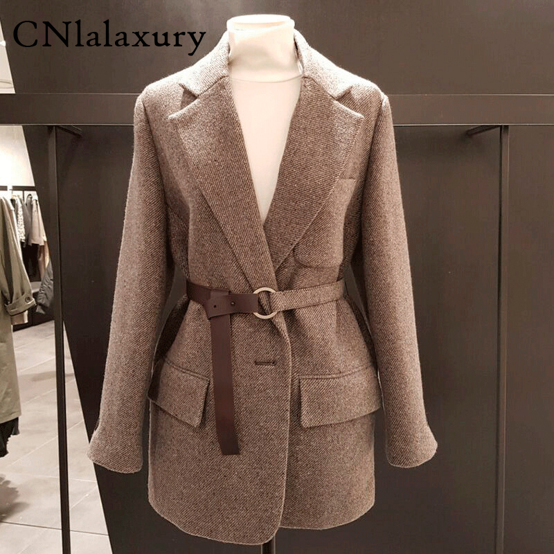Autumn Winter New Retro Suit Woolen Jacket Coats Women Slim Single-breasted Blazer feminino Lady Leisure Work Blazers outerwear, Mixed ash
Autumn Winter New Retro Suit Woolen Jacket Coats Women Slim Single-breasted Blazer feminino Lady Leisure Work Blazers outerwear, Mixed ash