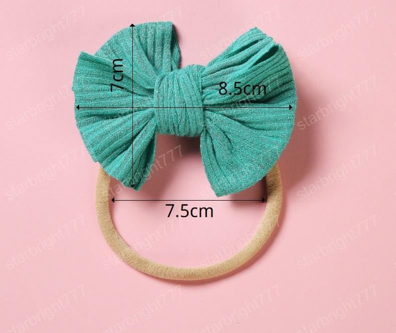 Cute Big Bow Hairband Baby Girls Toddler Kids Elastic Headband Knotted Nylon Turban Head Wraps Skinny Bow-knot Hair Accessories