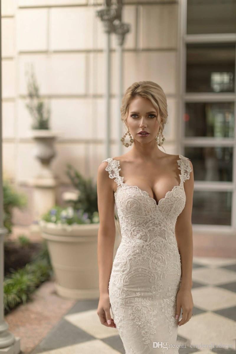 Vintage Naama Sexy & Anat Full Lace Mermaid Dresses Applique Sequins Backless Wedding Dress Bridal Gowns Sirena Vestidos De Novia