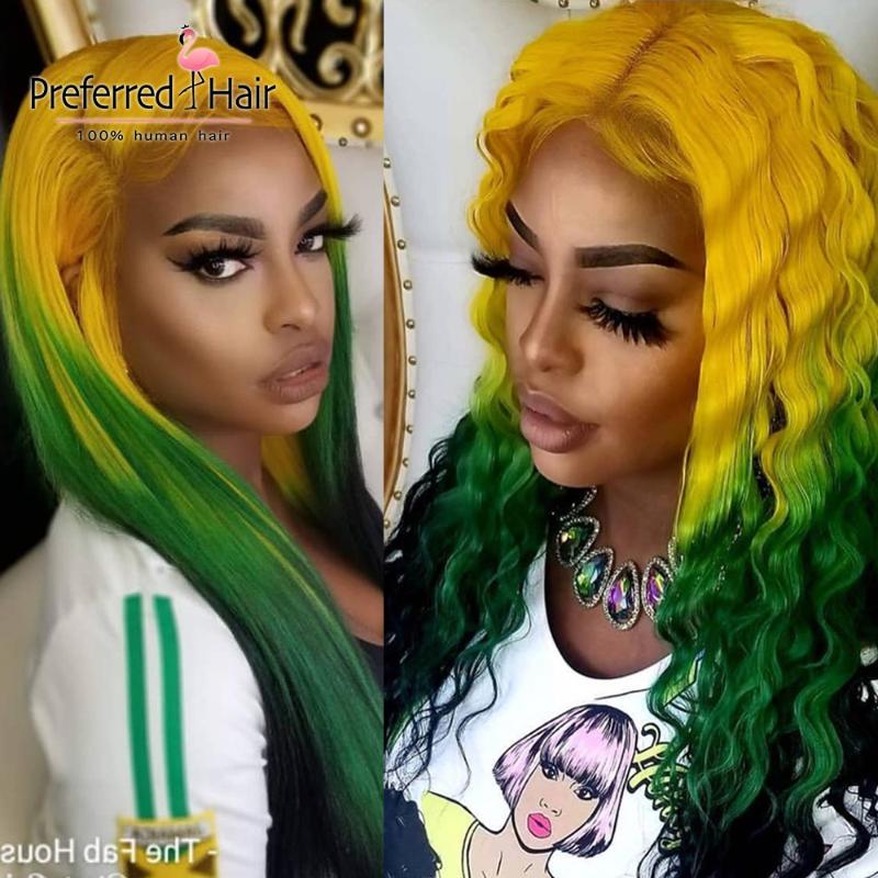 Preferred 13x6 Yellow Green Ombre Color Remy Brazilian Straight Wig Pre Plucked Glueless Lace Front Human Hair Wigs for women
Preferred 13x6 Yellow Green Ombre Color Remy Brazilian Straight Wig Pre Plucked Glueless Lace Front Human Hair Wigs for women