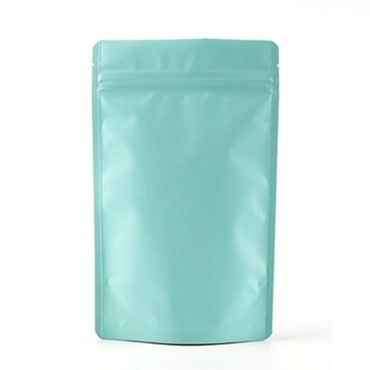 Matte Light Blue Aluminum Foil Zip Lock Packaging Bag Stand up Thick Resealable Ground Coffee Beans Snack Seafood Sugar Wedding Party Xmas Heat Sealin
