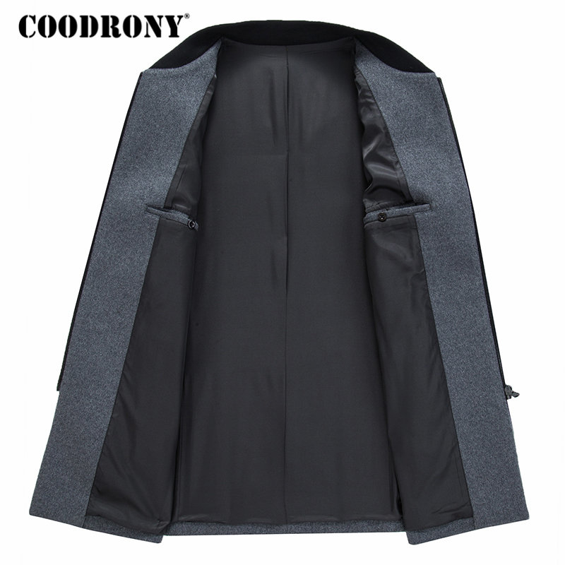 COODRONY Men Coat Winter Thick Warm Wool Coat Men Clothes 2019 Slim Fit Coat Mandarin Collar Jacket Mens Overcoat Mens Coats C03 CJ191210