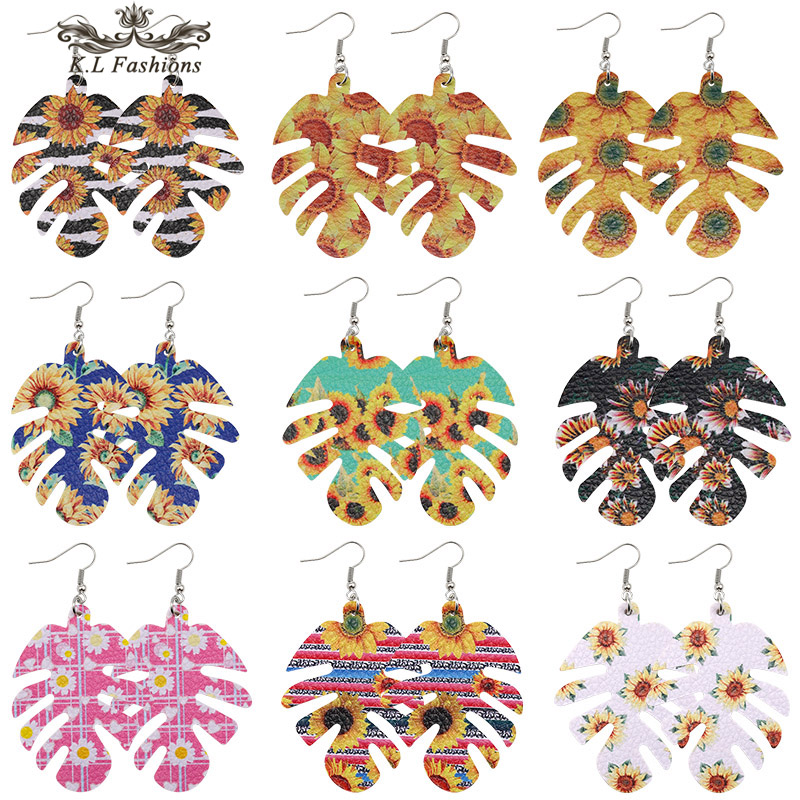 Unique Design Sunflower Printed PU Leather Earring for Women Girls Fashion Fish Bones Dangle Drop Earrings Waterdrop Ear Party Jewelry Gift
Unique Design Sunflower Printed PU Leather Earring for Women Girls Fashion Fish Bones Dangle Drop Earrings Waterdrop Ear Party Jewelry Gift