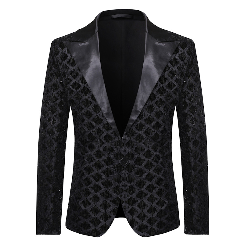 Mens Black Sequins Nightclub Suit Jacket Slim Fit One Button Blazer Men Party Disco Prom Stage Clothes for Singers Costume Homme
Mens Black Sequins Nightclub Suit Jacket Slim Fit One Button Blazer Men Party Disco Prom Stage Clothes for Singers Costume Homme