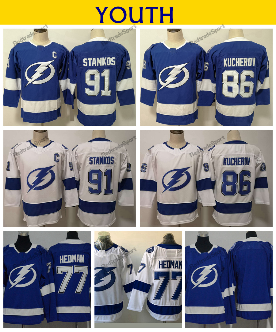 2018 Youth Tampa Bay Lightning 91 Steven Stamkos 86 Nikita Kucherov 77 Victor Hedman Kids Hockey Jerseys Boys Stitched Home Shirts C Patch, White 86
2018 Youth Tampa Bay Lightning 91 Steven Stamkos 86 Nikita Kucherov 77 Victor Hedman Kids Hockey Jerseys Boys Stitched Home Shirts C Patch, White 86