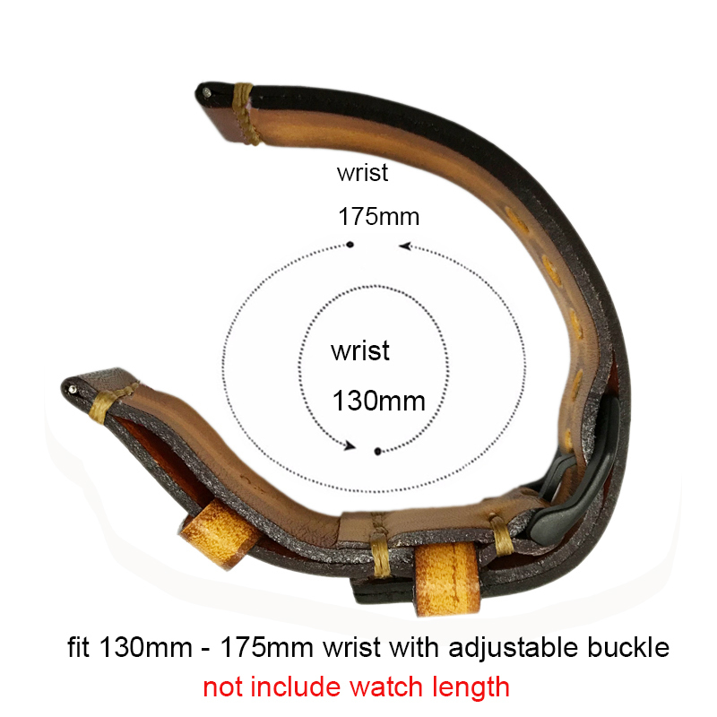 Onthelevel Vintage Pilot Watch Strap Double Layer Leather Handmade Watchband 18mm 20mm 22mm 24mm Wrist Band #e Y19052301