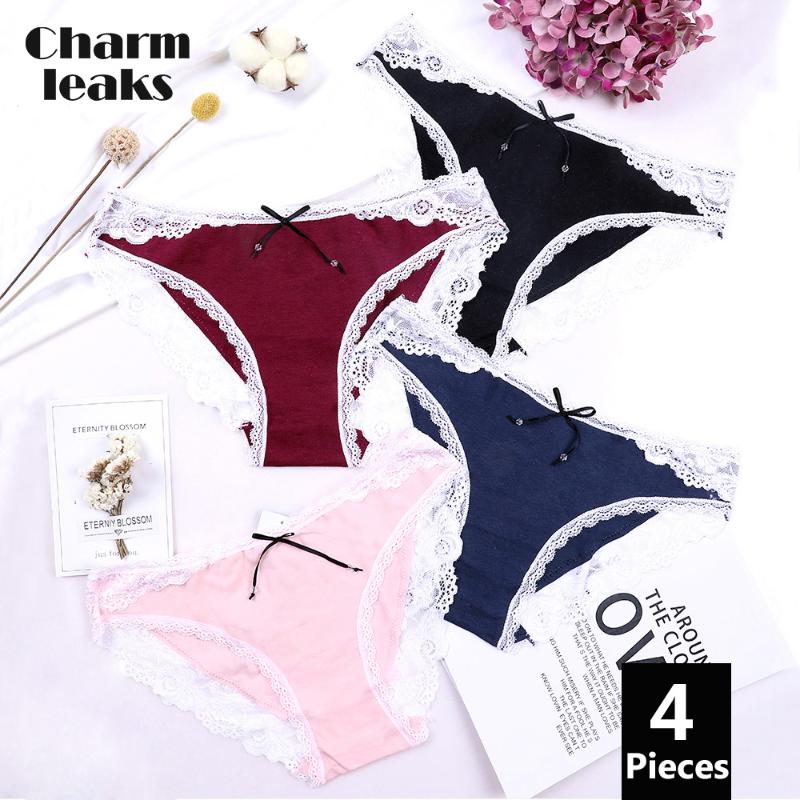 Charmleaks Women Panties Lace Underwear Panties Cotton Briefs Bow-Knot Cute Thong Thanga string Tanga Briefs Cotton 4, 4 in pack
Charmleaks Women Panties Lace Underwear Panties Cotton Briefs Bow-Knot Cute Thong Thanga string Tanga Briefs Cotton 4, 4 in pack